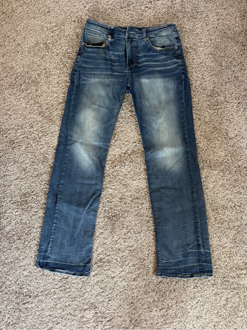 BKE Men's Faded Indigo Straight Jeans
